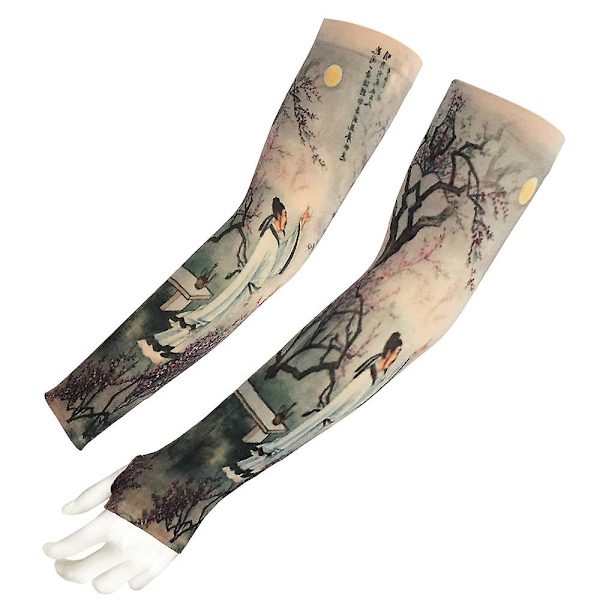 2 par Ice Sleeve Unisex Tatuering Ice Sleeve Sommar Outdoor Skateboard Uv-skydd Uniform Arm Ärm-färg 01 Color 02 none