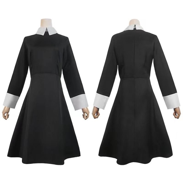 Onsdag Addams Cosplay Kostym Set Halloween Carnival Party Kostymer för vuxna barn Without wig 140