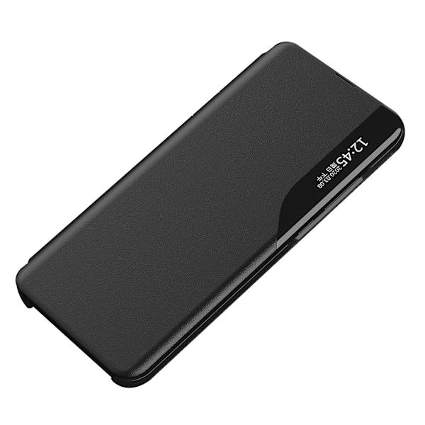 For Honor 90 Lite 5g/x50i 5g View Window Phone case Pu Läder Stötsäkert Stand Cover Black