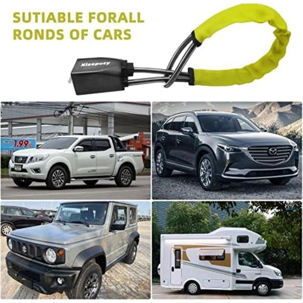 Xizopucy Rattlås Klubbens hjullås för bilar Säkerhetsbälteslås Säkerhet Stöldskyddsanordning Passar de flesta bilar SUV:ar Golfvagnar Lastbilar-Re Yellow