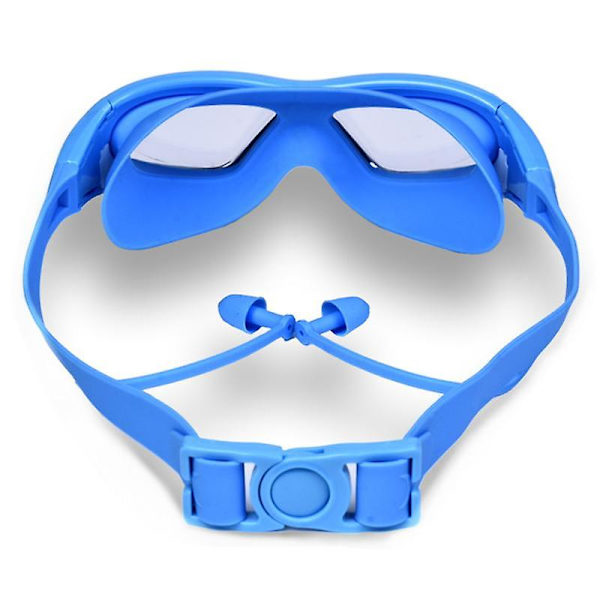 Simglasögon för barn Barn 3-14 år Wide Vision Anti-dim Anti-uv Poolglasögon med öronproppar Utomhussport Dykglasögon Sky Blue