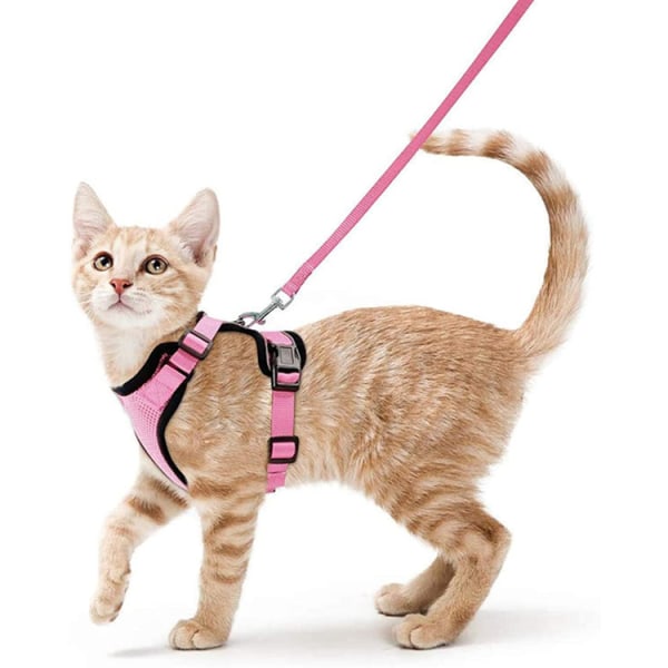 Cat Andningsbart Belt Walking Cat Rope Cat Traction Rope F2 Pink+traction rope XS (4-12kg) adjustable