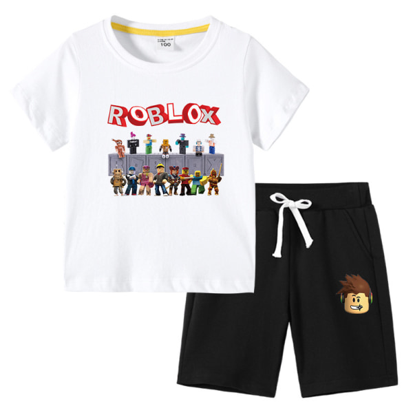 Roblox Barn T-shirt Set Vit + Svart White+Black 120cm