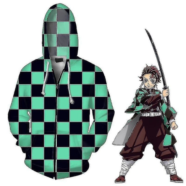 Barn Anime Demon Slayer Hoodie Vuxen Tanjirou Nezuko tröja Kamado Tanjirou 2XL