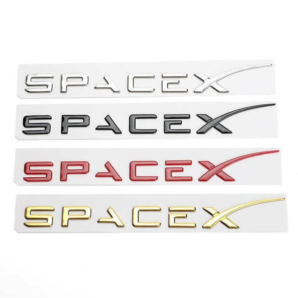 Bil Spacex Dual Motor Sticker Fender Sidodekal För Tesla Model Y S 3 X Bokstäver Space Logo Bakre Emblem Emblem Badge Bagagetillbehör Silver Dual Motor none