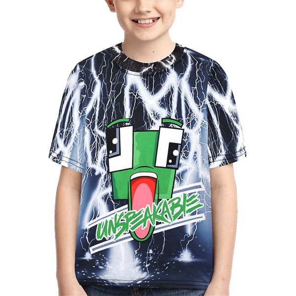 9-16 år outsägligt printed barn Tonåringar Kortärmade T-shirts Toppar Presenter E 13-14 Years
