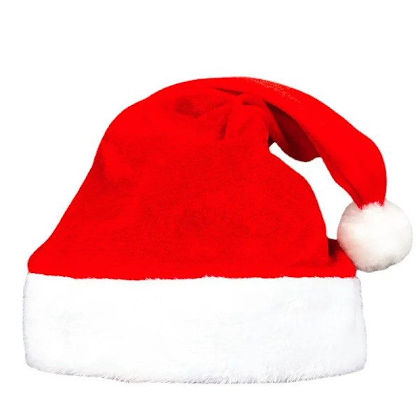 Jultomten Cosplay Kostym Jul Nyår Män Förklädnad Deluxe Klassisk Vuxna Set Karneval Semesterfest Rollspel Juldräkt One Size Only hat