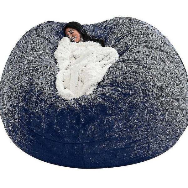 Lazy Sofa Bean Bag Bean Bag Cover Stol Kudde Navy 135*65CM