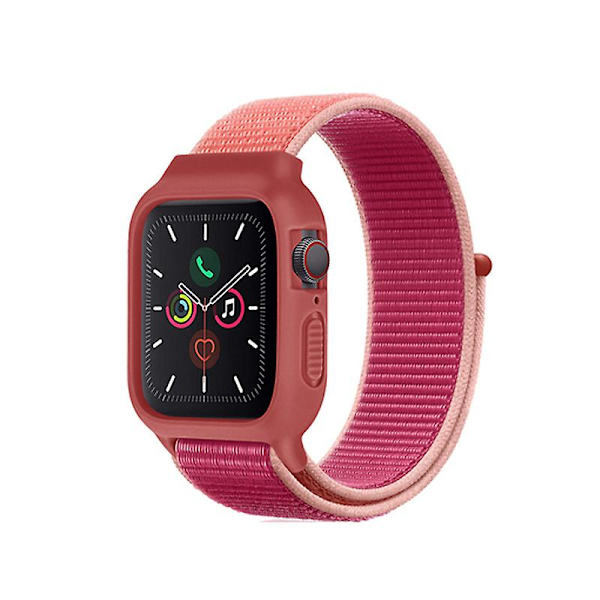 Nylon för Aapple Watch Armband Apple Iwatch Integrated Strap 4567se Apple Strap#tyx005 PomegranateRed 38or40or41MM