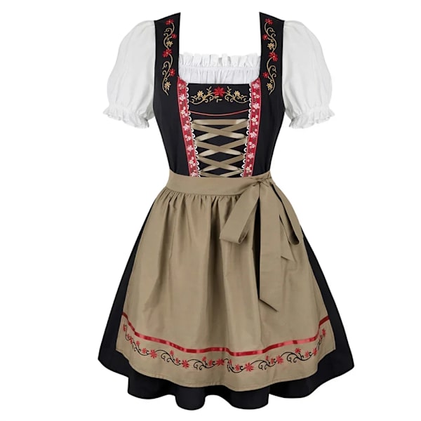 Damkläder för Oktoberfest, Bavarisk Dräkt för Vuxna, Halloween Cosplay Dräkter, Kvinnliga Ölkläder, Elegant Maskeradfestdräkt XS 33058-Brown
