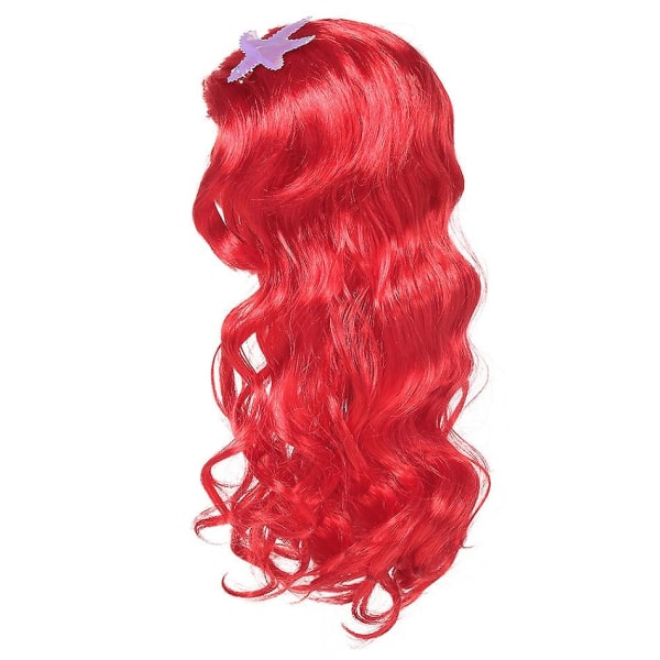 Disney Little Mermaid Ariel Prinsessdräkt Barnklänning För tjejer Cosplay Barn Karneval Födelsedagsfest Kläder Sjöjungfruklänning V 5T(size 120) wig