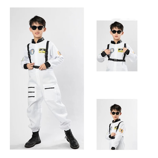 Astronautdräkt för barn Jumpsuit Rollspel Pojkar Flickor Barn Astronaut Rymddräkt Halloween Vit Cosplay L(25-140CCM) Orange