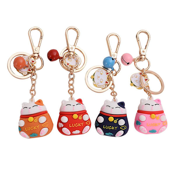 4st Cat Keychain Hängen Multipurpose Bedårande Bag Hängen Roliga presenter Assorted Color M