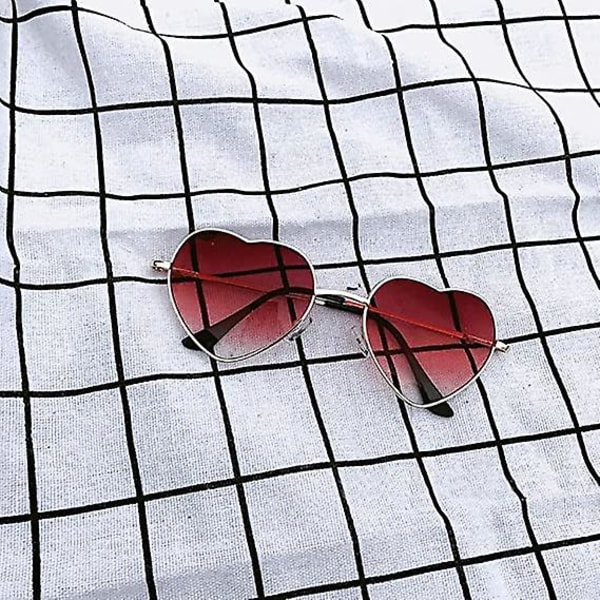 Hjärta Solglasögon Tunn Metallbåge Härlig hjärtstil för kvinnor