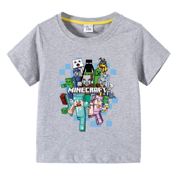 Minecraft Sommar T-shirt för barn grå 120cm