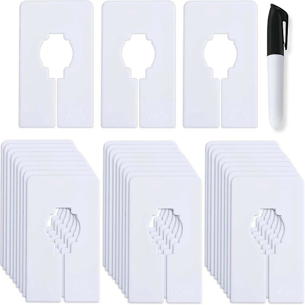 30 garderobsavdelare för att hänga kläder - klädstorleksavdelare, 1,5x bredare vit garderobsavdelare set White none