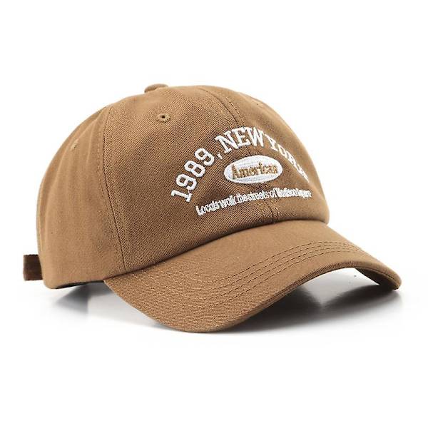 Baseballkepsar för män och kvinnor Justerbara Casual Broderade 1989 New York American Cotton Solhattar Unisex enfärgade visirhattar Wine red - N.Y