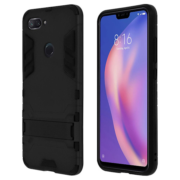 Case, stötsäkert cover till Xiaomi Mi 8 Lite med stöd - Svart Black none