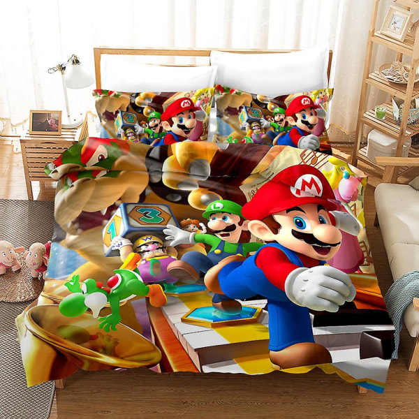 Mario 8# Mlao Tredelad set av sängkläder, hemtextilier Cover Fyrdelad set av barnsängkläder 200cm