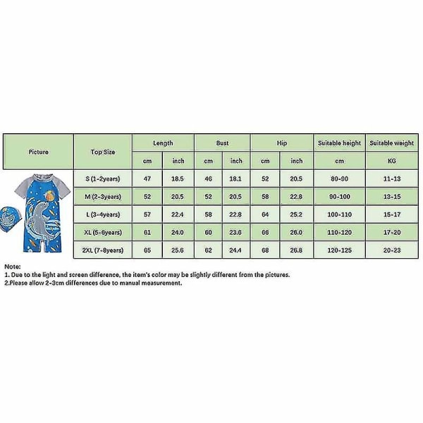 Barn Pojkar Flickor Dinosaurie Baddräkt One Piece Sunsafe Swimwear Simdräkt HY20072B L
