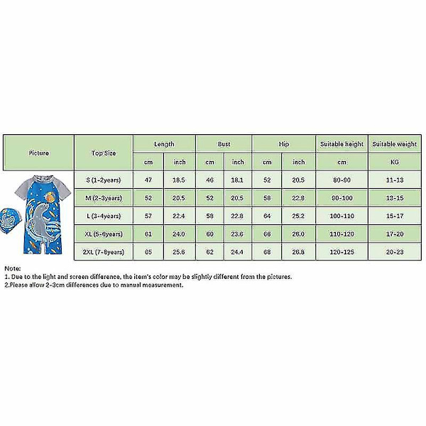 Barn Pojkar Flickor Dinosaurie Baddräkt One Piece Sunsafe Swimwear Simdräkt HY20082J M