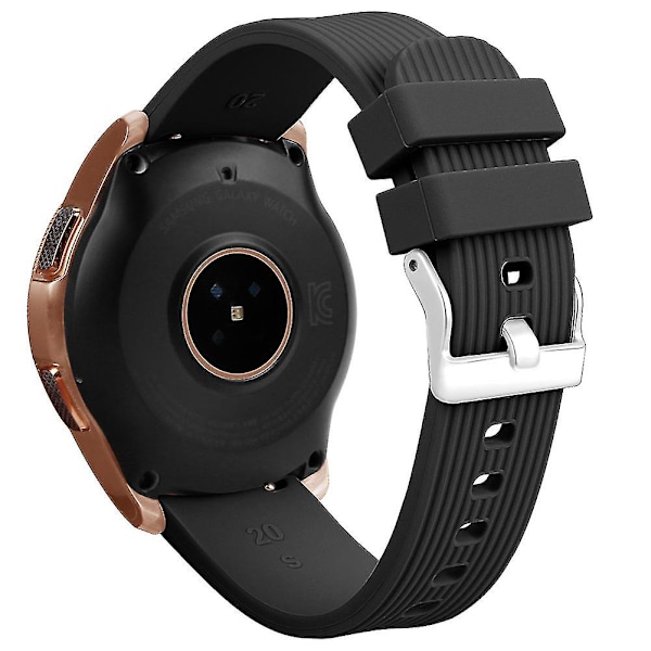 Silikonersättningsarmband Handledsrem kompatibel Samsung Galaxy Watch Sm-r810 42mm Black