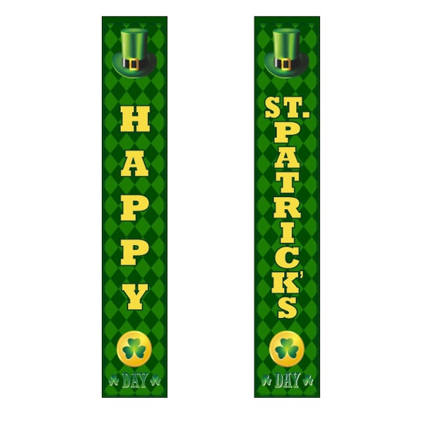 2023 Nya 2st/ set Patricks Day-dekorationer för ytterdörr Irish Shamrocks Dörrgardinhängande banderoller för hem utomhus inomhus väggdekoration 1004