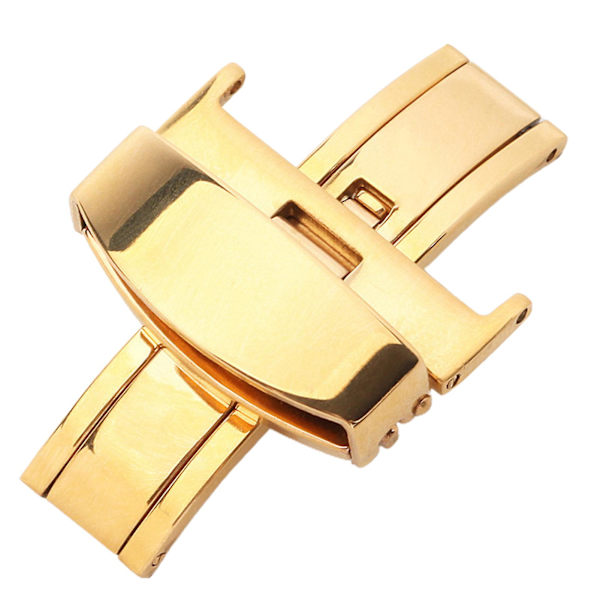 Hopeup Watch Band Spänne Bra Hårdhet Enkel installation Universal watch i rostfritt stål för dagligt bruk Golden 18mm