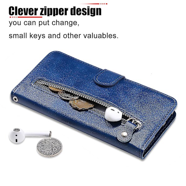 Case Kompatibel med Iphone 8 Plus/ Kompatibel med Iphone 7 Plus, premium Pu Läder Magnetisk stängning Kortplatser Kickstand Dragkedja Po null none