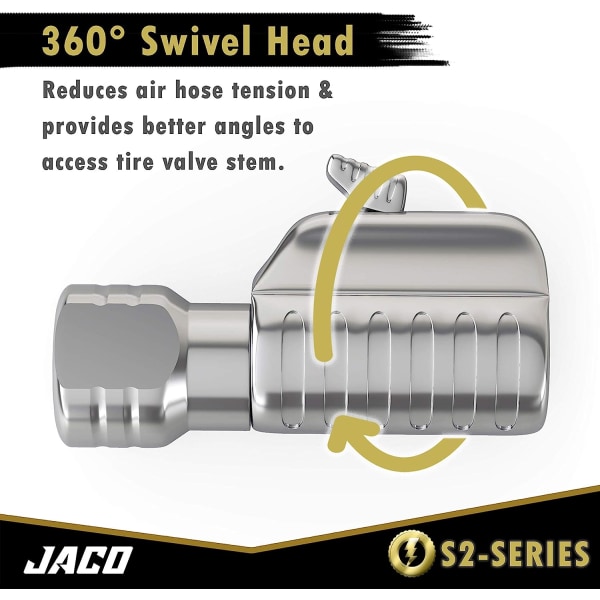 JACO Lightning S2-serien däckluftchuck - 1/4&#34; F-NPT | Open Flow (2-pack)