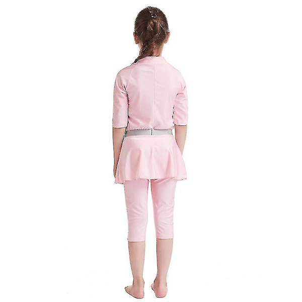 3-15 år Flickor Mu Baddräkter Islamiska badkläder Burkini-7 Pink 7-8 Years