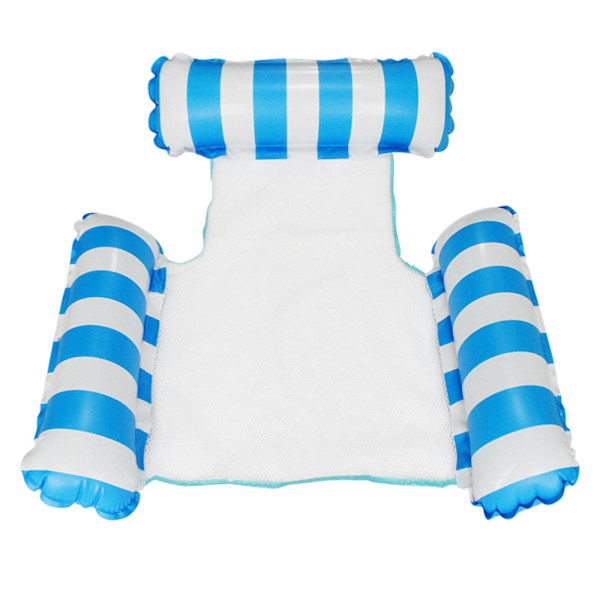 Fällbar poolvattenstol uppblåsbar hängmatta strandlounge stolar sjö utomhus PVC mjuk nylonnät flytande säng blue A2