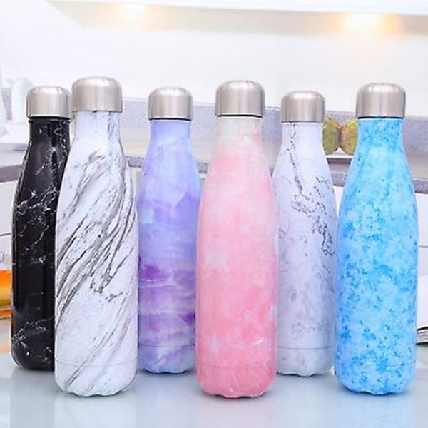 Thermal kopp vakuumflaska Värmevattenflaska Bärbar sportvattenkokare i rostfritt stål, kapacitet 500 ml White Jade none