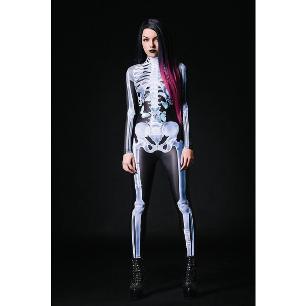 2023 Skelettdräkt, Halloween-kostymer, Halloween-vuxendräkt, Halloween-dräkt för vuxna, Halloween-kostym för kvinnor, Cosplaydräkt L