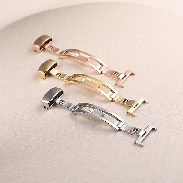 Hopeup Watch Band Spänne Bra Hårdhet Enkel installation Universal watch i rostfritt stål för dagligt bruk Rose Golden 18mm