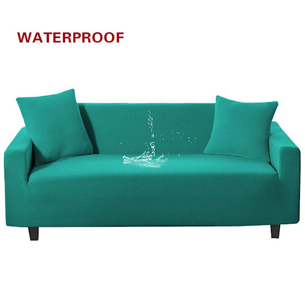 Elastiskt cover Vattentätt enfärgat högtöjbart överdrag All-inclusive Elastiskt cover Sofföverdrag för vardagsrum C 4-seater 235-300cm Green