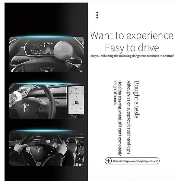 För Tesla modell 2017-2022 3y 4 färger Ratt Motviktsring Autopilot Fsd Autopilot Assist Ap Rattförstärkare Black
