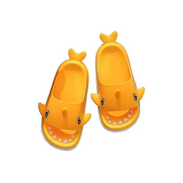 Lätta barnsandaler, strandtofflor, avslappnade sandaler utan rygg, bekväma tecknade skor för pojkar Yellow EU 30-31