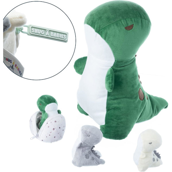 Snugababies Enhörning Kitty Katt Gosedjur för Flickor i Åldrarna 3 4 5 6 7 8 År; Gosedjur Mamma Enhörning Kitty Katt med 4 Baby Enhörningar i Hennes Mage T-Rex