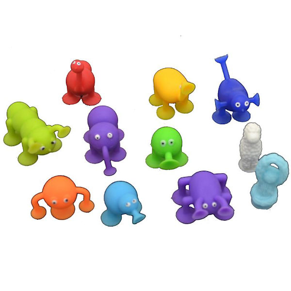 Barn silikonsugkopp badleksak 36 delar byggstenar sugkopp DIY Pop Squigz Roliga kreativa presenter 24PCS