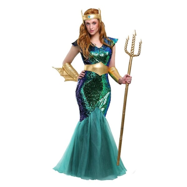 Carnival 2024neptune Sea Mermaid Kostym Män Sexig Poseidon Fancy Dress Halloween Purim Carnival Mardi Gras Outfit Sea Siren Costume XL