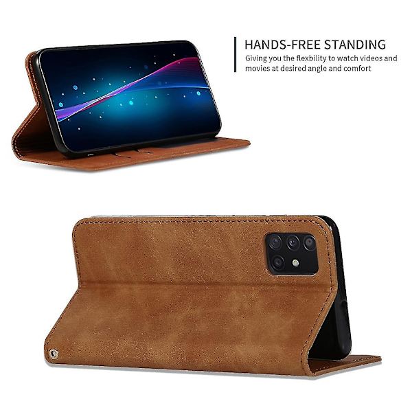 För Samsung Galaxy A51 5g Busines Case Brown