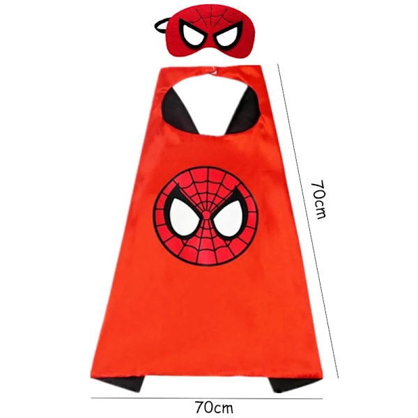 Barnens röda Spiderman Cosplay-cape Mask Kid Super Hero Mask/Handskar 3-12 år gammal pojke födelsedagspresent cloak A