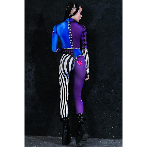 Harlekindräkt, Halloweendräkt för vuxna, Halloweendräkt för kvinnor, Flygdräkt, Cirkusdräkt, Cosplaydräkt, Harlekinbodysuit
