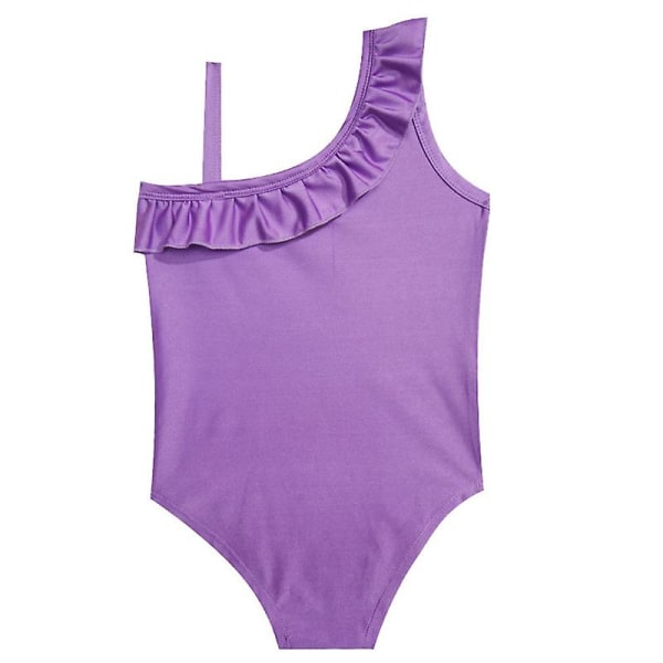 Barn Flickor Ärmlös Unicorn Ruffle Baddräkt One Piece Badkläder Badkläder Purple 4-5 Years