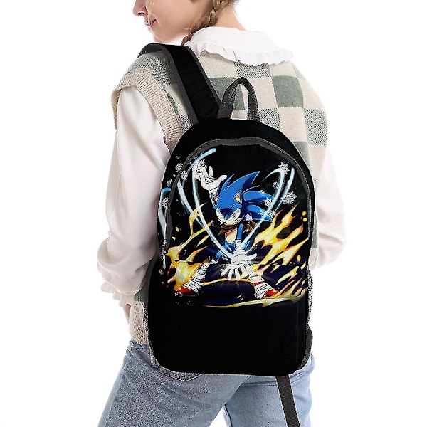 Sonic 3d digital färgutskrift ungdom populär student ryggsäck