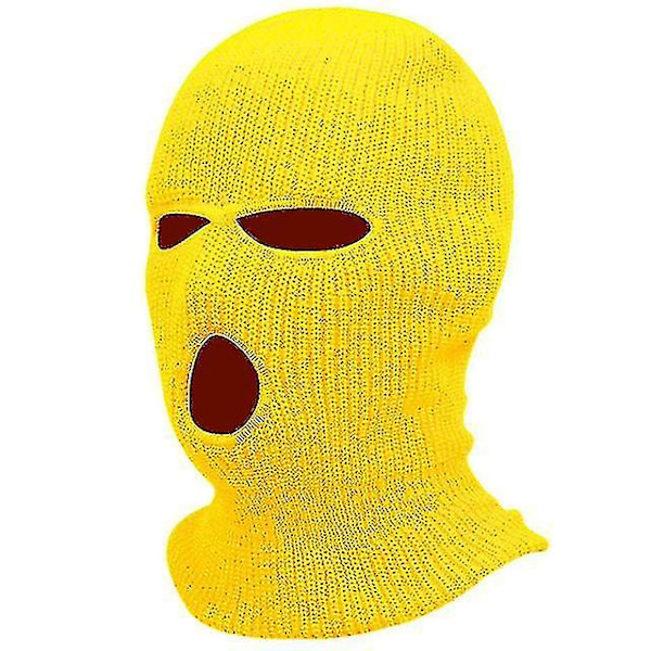 3 Hål Winter Warm Unisex Balaclava Mask Yellow none