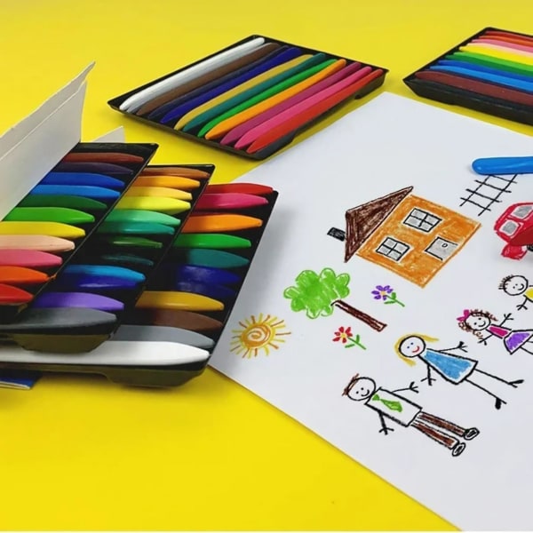 Trekantiga barnkritor Multifunktionsmålning Färgpenna Säker och tvättbar ritkritor 24 Colors