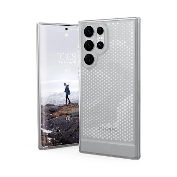 [U] av UAG Designad för Samsung Galaxy S22 Ultra Case Clear Ice Lucent Slim Fit Lätt Snygg Transparent Slagtålig skyddande ice galaxys22ultra[6.8-inch]