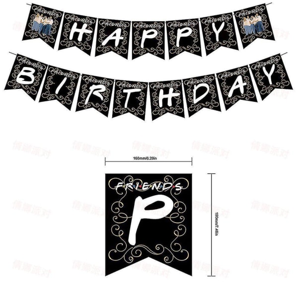 30st Friends Balloon Kit Party Latex Ballonger Med Banner Cake Toppers För Födelsedag Gratis Frakt null none
